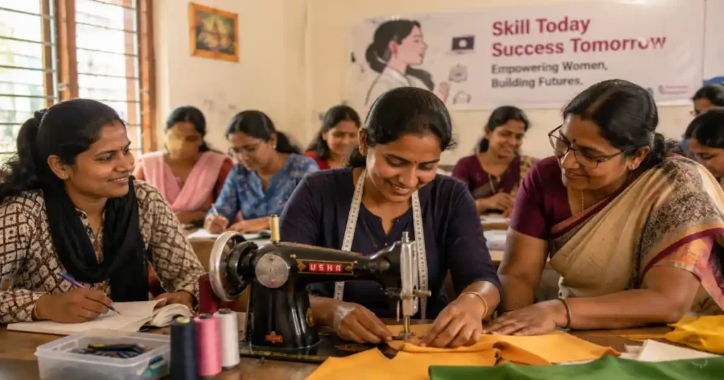 Women learning together in a skill-development workshop