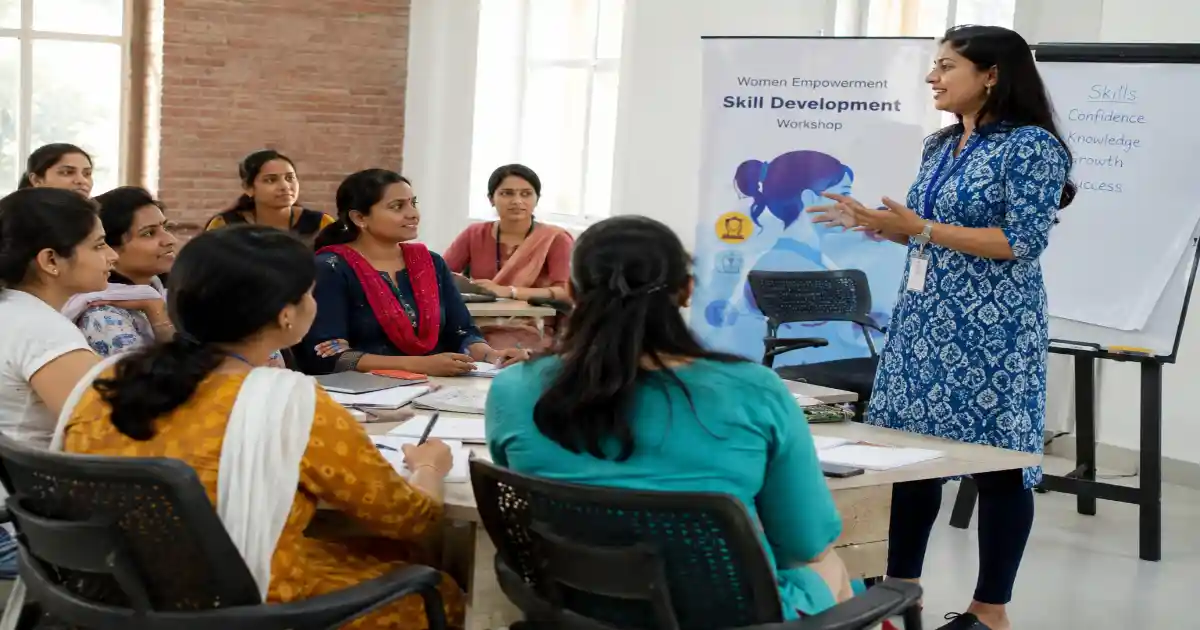 Women participating in a skill development workshop