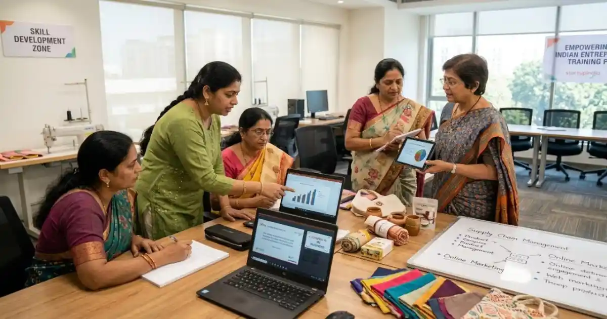 Women working together/training