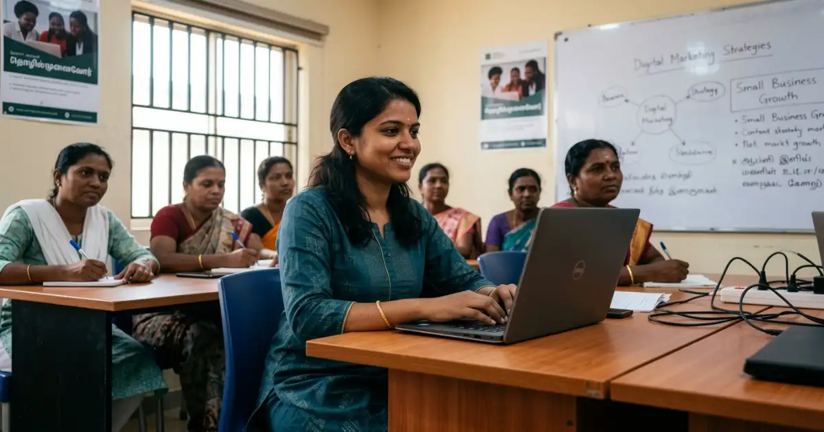 Woman taking a new step towards personal and professional growth