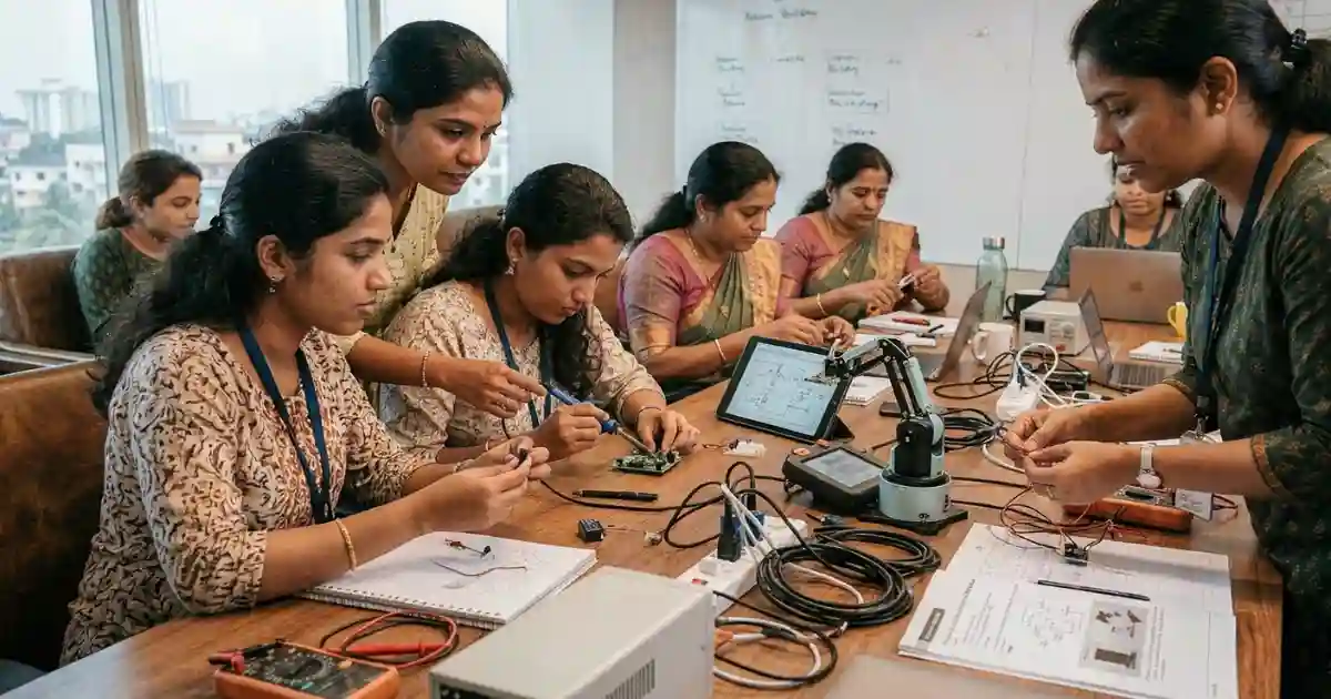 Women participating in a skill-development/training programme.